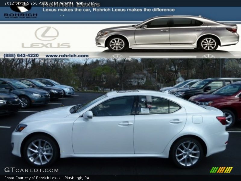 Starfire White Pearl / Black 2012 Lexus IS 250 AWD