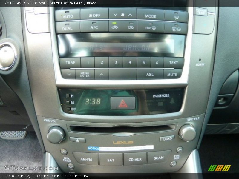 Starfire White Pearl / Black 2012 Lexus IS 250 AWD