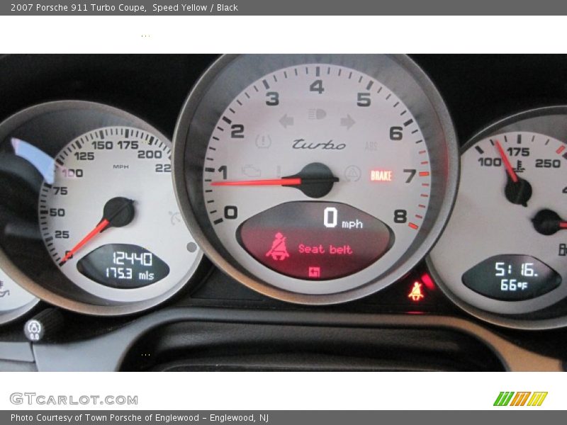Speed Yellow / Black 2007 Porsche 911 Turbo Coupe