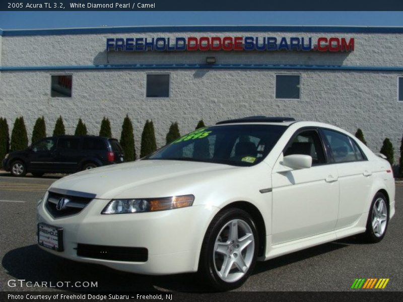 White Diamond Pearl / Camel 2005 Acura TL 3.2