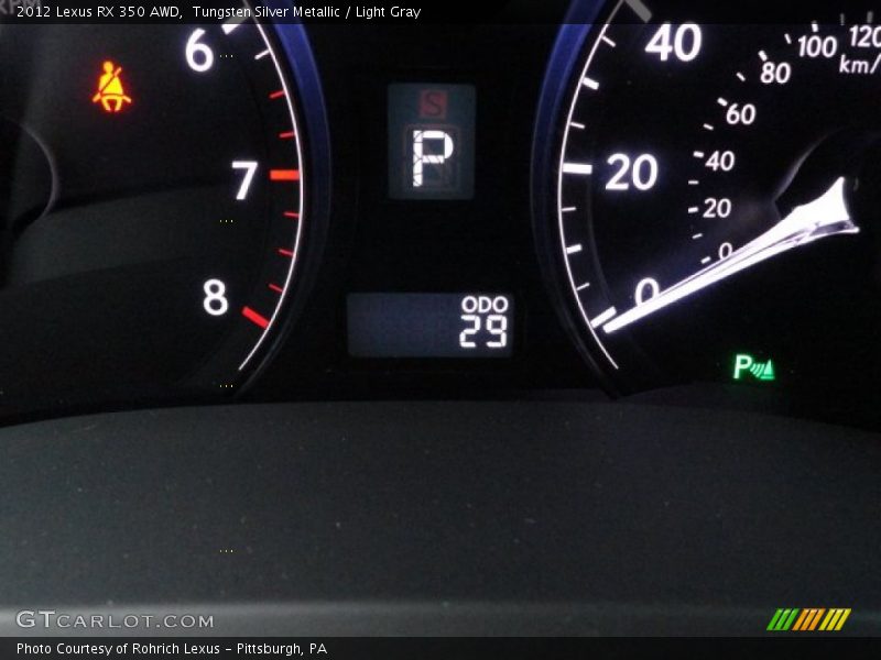 Tungsten Silver Metallic / Light Gray 2012 Lexus RX 350 AWD