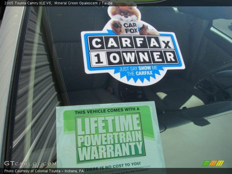 Mineral Green Opalescent / Taupe 2005 Toyota Camry XLE V6