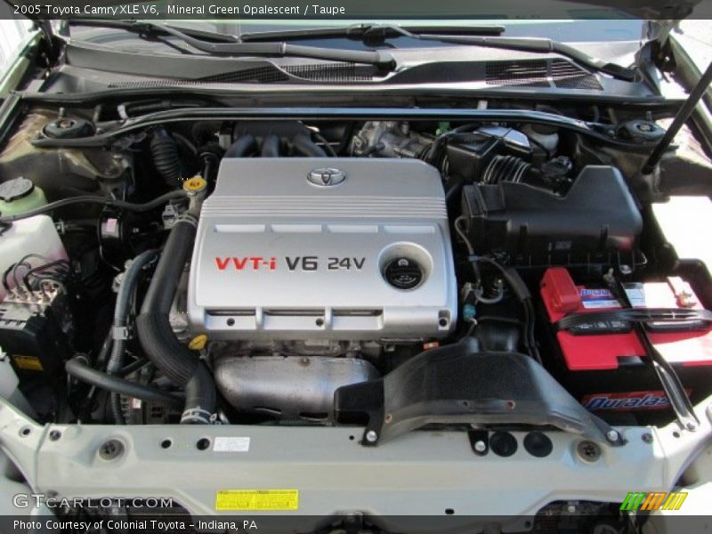 Mineral Green Opalescent / Taupe 2005 Toyota Camry XLE V6