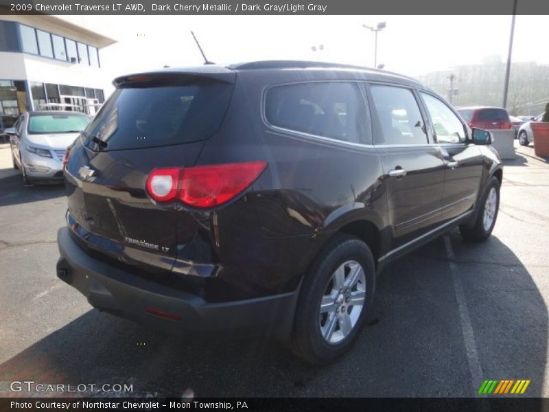 Dark Cherry Metallic / Dark Gray/Light Gray 2009 Chevrolet Traverse LT AWD