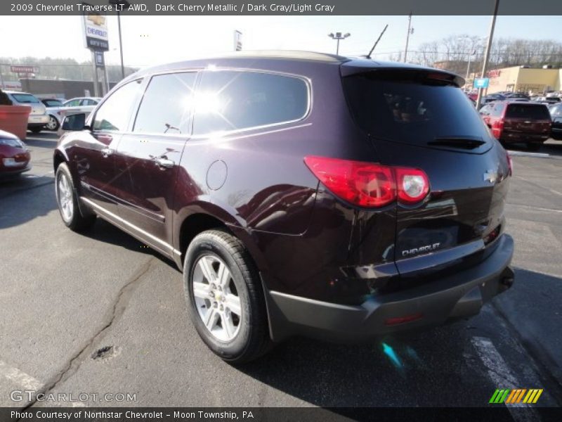 Dark Cherry Metallic / Dark Gray/Light Gray 2009 Chevrolet Traverse LT AWD