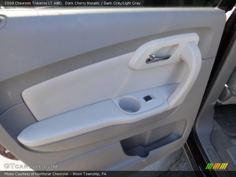 Dark Cherry Metallic / Dark Gray/Light Gray 2009 Chevrolet Traverse LT AWD