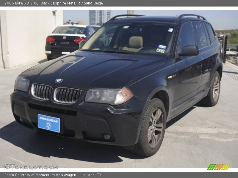 Black Sapphire Metallic / Sand Beige 2006 BMW X3 3.0i