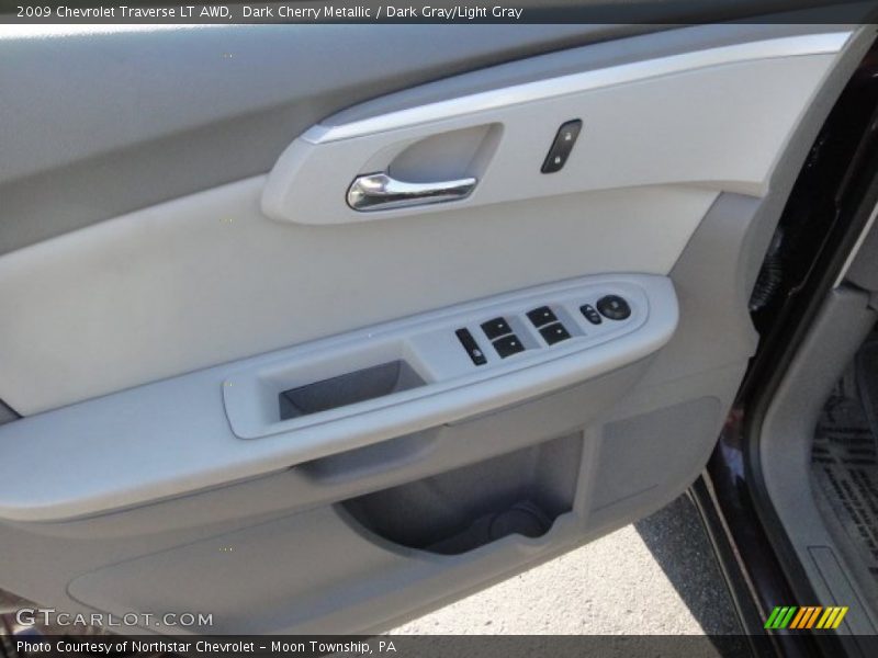 Dark Cherry Metallic / Dark Gray/Light Gray 2009 Chevrolet Traverse LT AWD