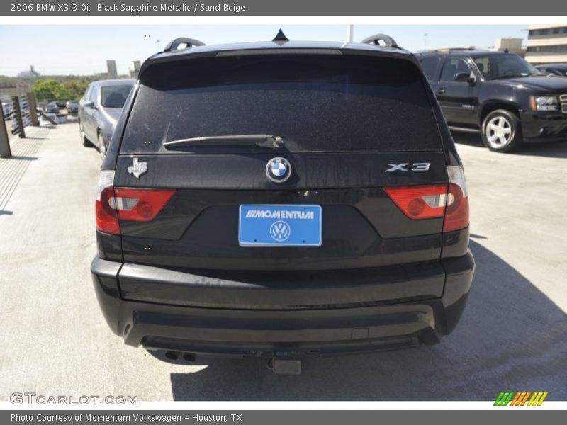 Black Sapphire Metallic / Sand Beige 2006 BMW X3 3.0i