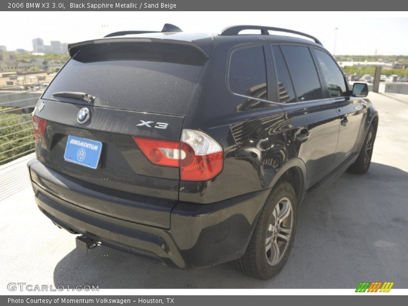 Black Sapphire Metallic / Sand Beige 2006 BMW X3 3.0i