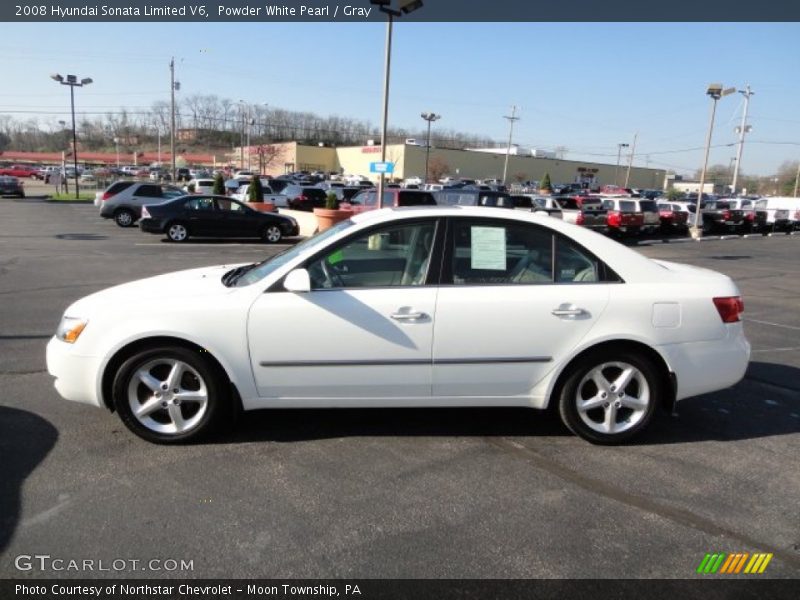 Powder White Pearl / Gray 2008 Hyundai Sonata Limited V6