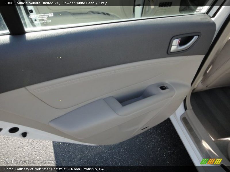Powder White Pearl / Gray 2008 Hyundai Sonata Limited V6