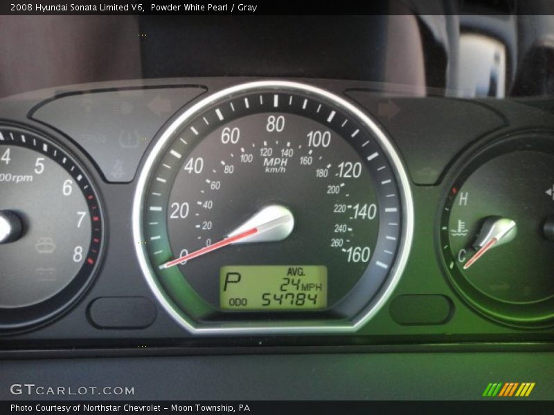 Powder White Pearl / Gray 2008 Hyundai Sonata Limited V6