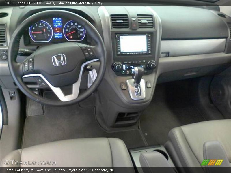 Glacier Blue Metallic / Gray 2010 Honda CR-V EX-L AWD