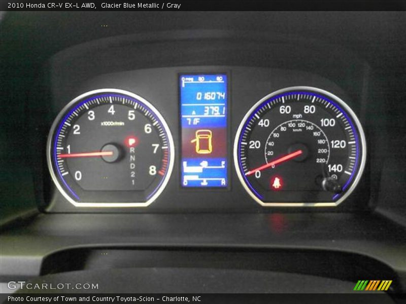 Glacier Blue Metallic / Gray 2010 Honda CR-V EX-L AWD