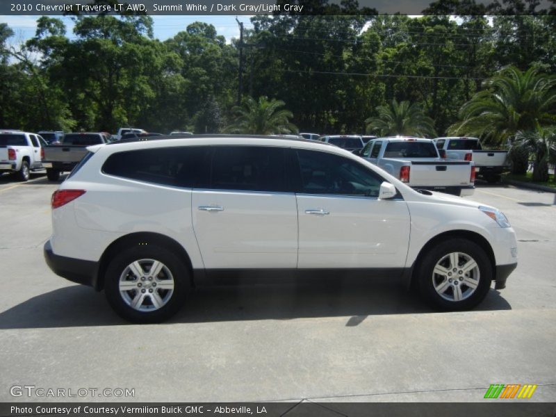 Summit White / Dark Gray/Light Gray 2010 Chevrolet Traverse LT AWD