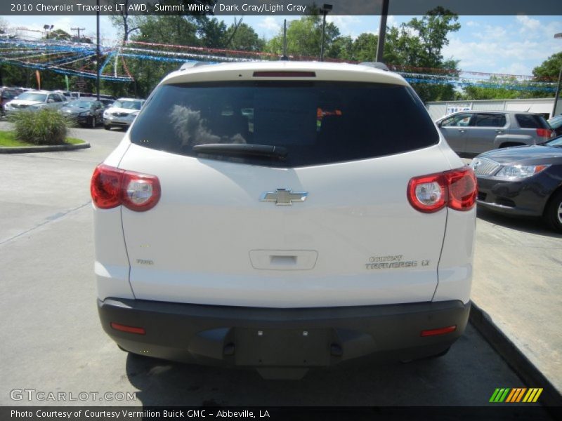 Summit White / Dark Gray/Light Gray 2010 Chevrolet Traverse LT AWD