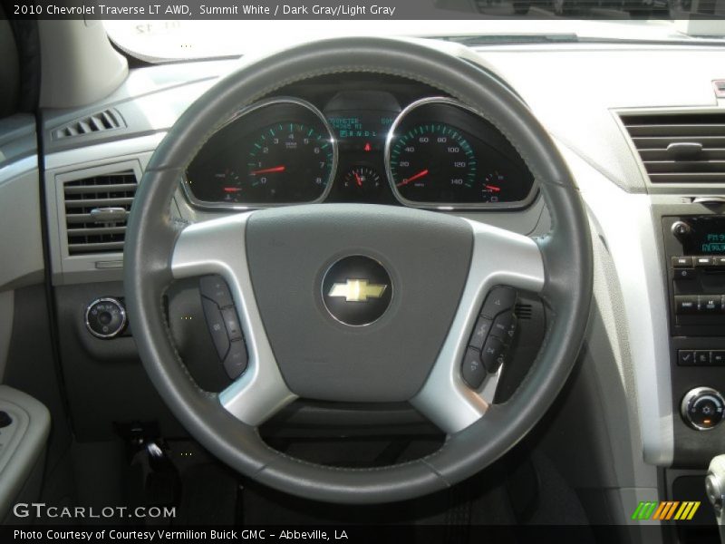 Summit White / Dark Gray/Light Gray 2010 Chevrolet Traverse LT AWD