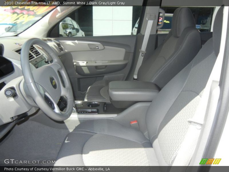 Summit White / Dark Gray/Light Gray 2010 Chevrolet Traverse LT AWD