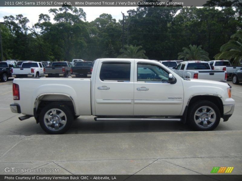 White Diamond Tricoat / Very Dark Cashmere/Light Cashmere 2011 GMC Sierra 1500 SLT Crew Cab