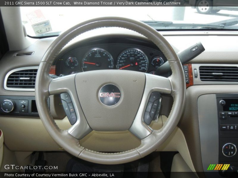 White Diamond Tricoat / Very Dark Cashmere/Light Cashmere 2011 GMC Sierra 1500 SLT Crew Cab
