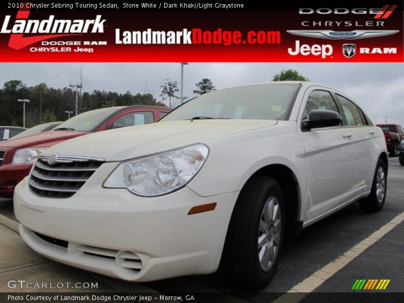 Stone White / Dark Khaki/Light Graystone 2010 Chrysler Sebring Touring Sedan