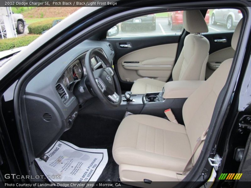 Pitch Black / Black/Light Frost Beige 2012 Dodge Charger SE