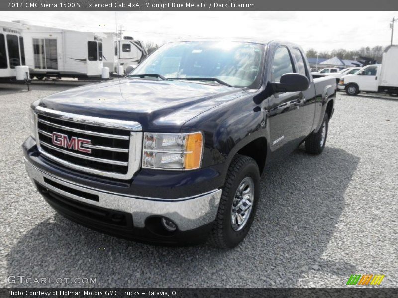 Midnight Blue Metallic / Dark Titanium 2012 GMC Sierra 1500 SL Extended Cab 4x4
