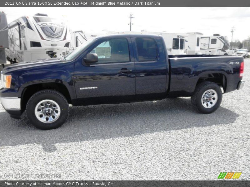 Midnight Blue Metallic / Dark Titanium 2012 GMC Sierra 1500 SL Extended Cab 4x4