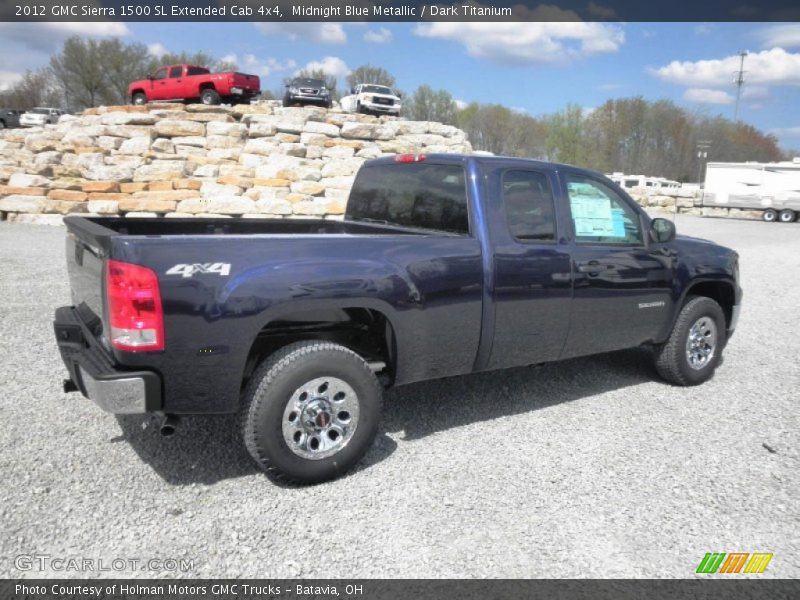 Midnight Blue Metallic / Dark Titanium 2012 GMC Sierra 1500 SL Extended Cab 4x4