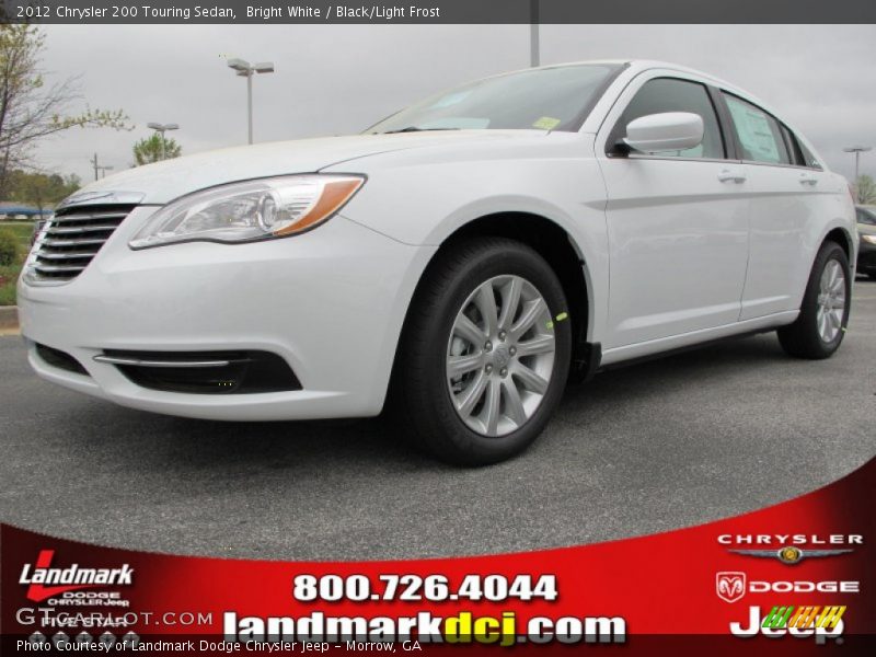 Bright White / Black/Light Frost 2012 Chrysler 200 Touring Sedan