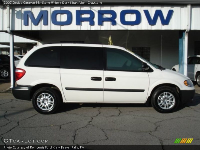 Stone White / Dark Khaki/Light Graystone 2007 Dodge Caravan SE