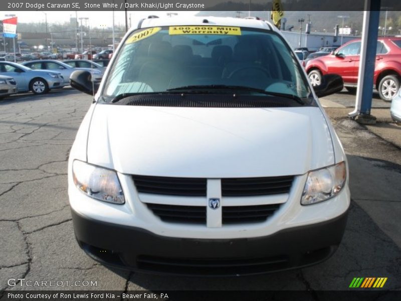 Stone White / Dark Khaki/Light Graystone 2007 Dodge Caravan SE