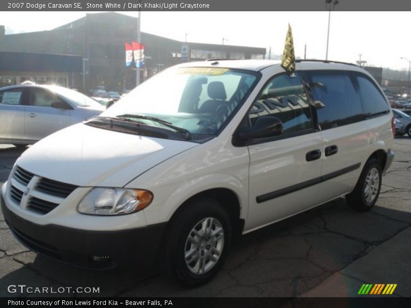 Stone White / Dark Khaki/Light Graystone 2007 Dodge Caravan SE