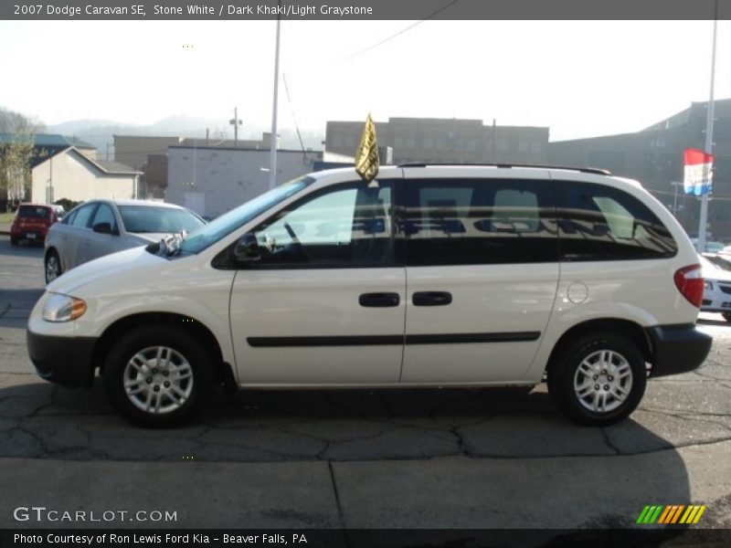 Stone White / Dark Khaki/Light Graystone 2007 Dodge Caravan SE