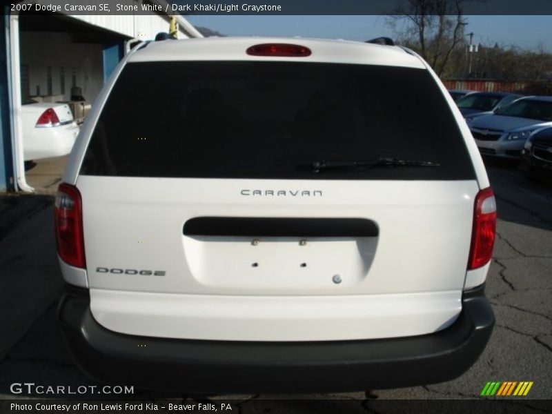 Stone White / Dark Khaki/Light Graystone 2007 Dodge Caravan SE