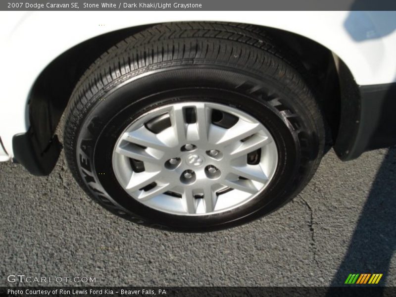 Stone White / Dark Khaki/Light Graystone 2007 Dodge Caravan SE