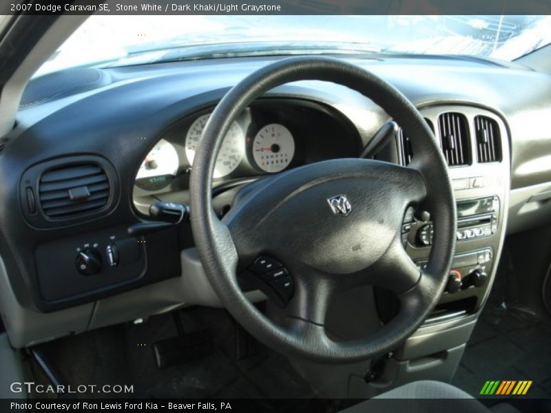 Stone White / Dark Khaki/Light Graystone 2007 Dodge Caravan SE