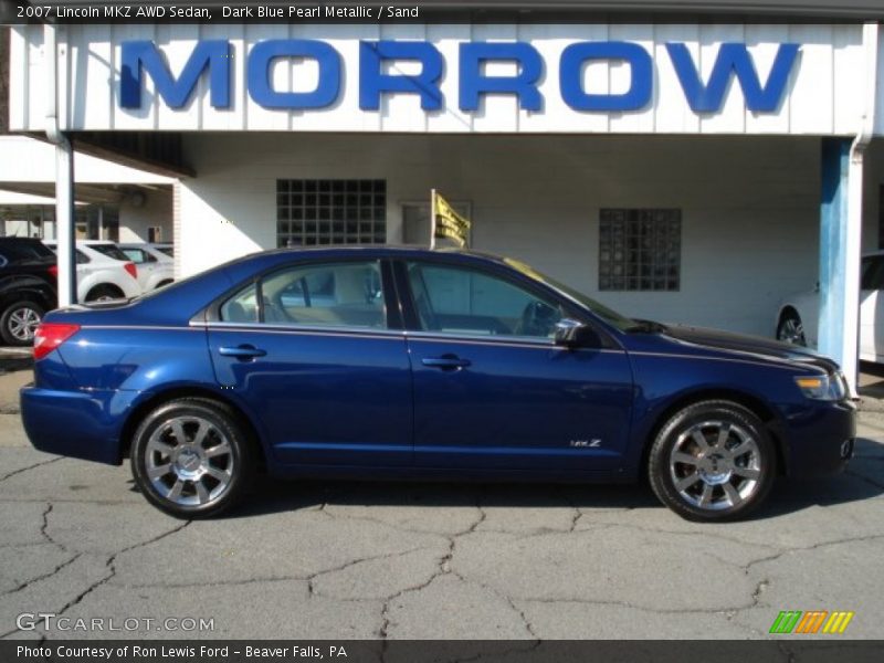 Dark Blue Pearl Metallic / Sand 2007 Lincoln MKZ AWD Sedan