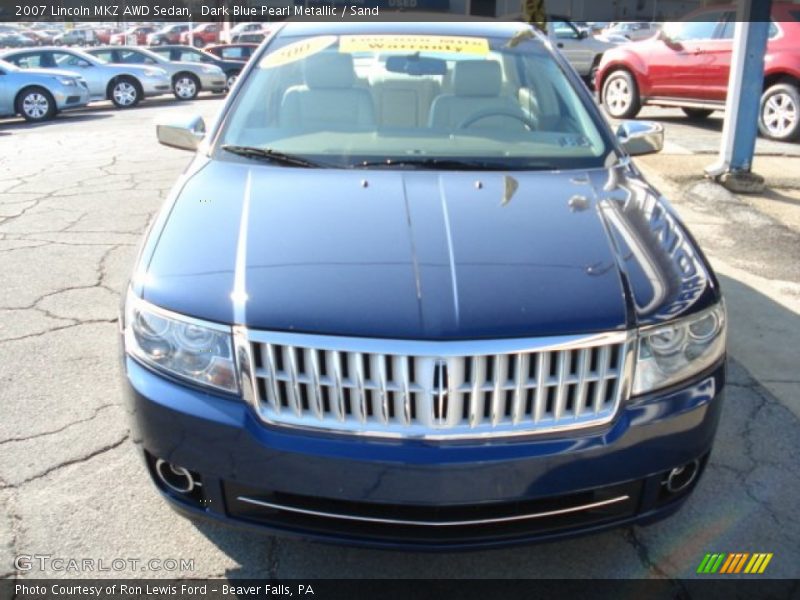 Dark Blue Pearl Metallic / Sand 2007 Lincoln MKZ AWD Sedan