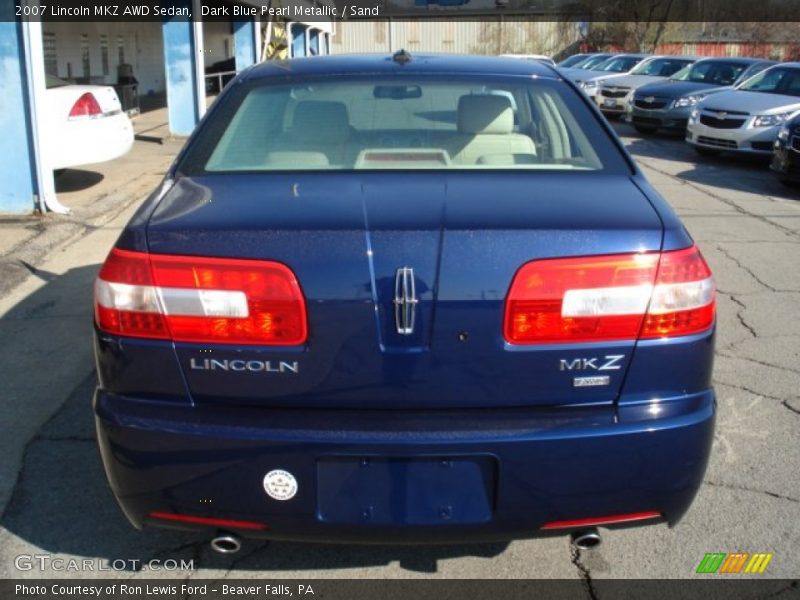 Dark Blue Pearl Metallic / Sand 2007 Lincoln MKZ AWD Sedan