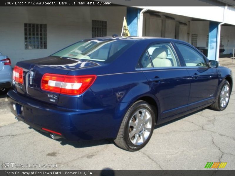 Dark Blue Pearl Metallic / Sand 2007 Lincoln MKZ AWD Sedan