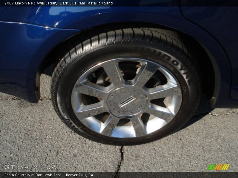 Dark Blue Pearl Metallic / Sand 2007 Lincoln MKZ AWD Sedan