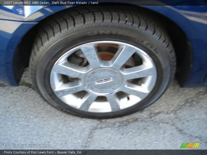 Dark Blue Pearl Metallic / Sand 2007 Lincoln MKZ AWD Sedan