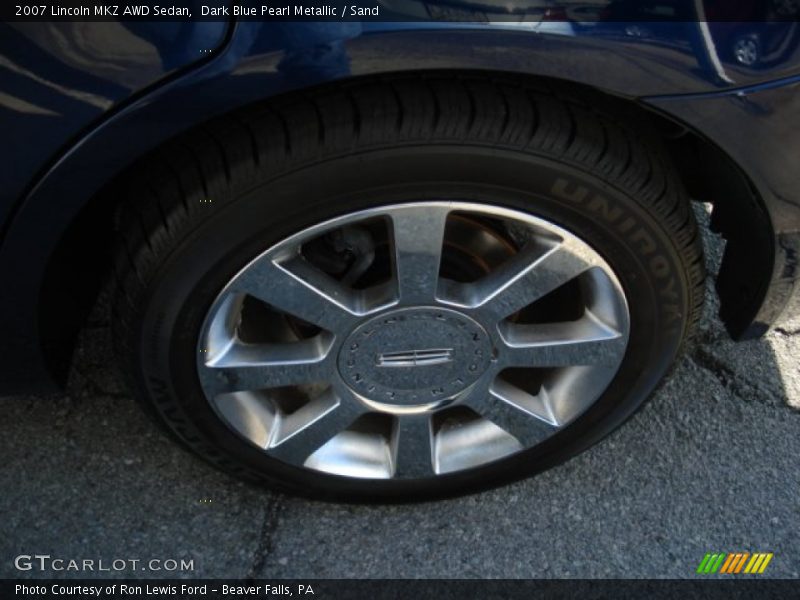 Dark Blue Pearl Metallic / Sand 2007 Lincoln MKZ AWD Sedan