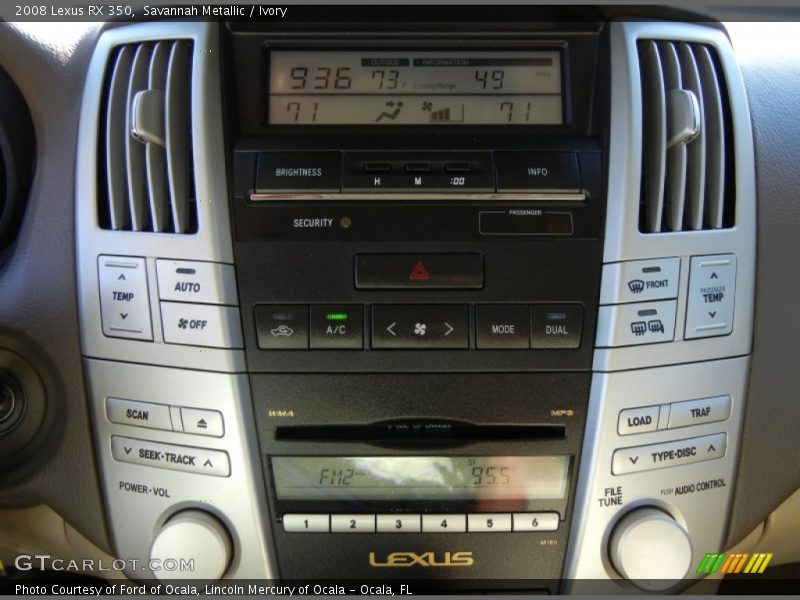 Controls of 2008 RX 350