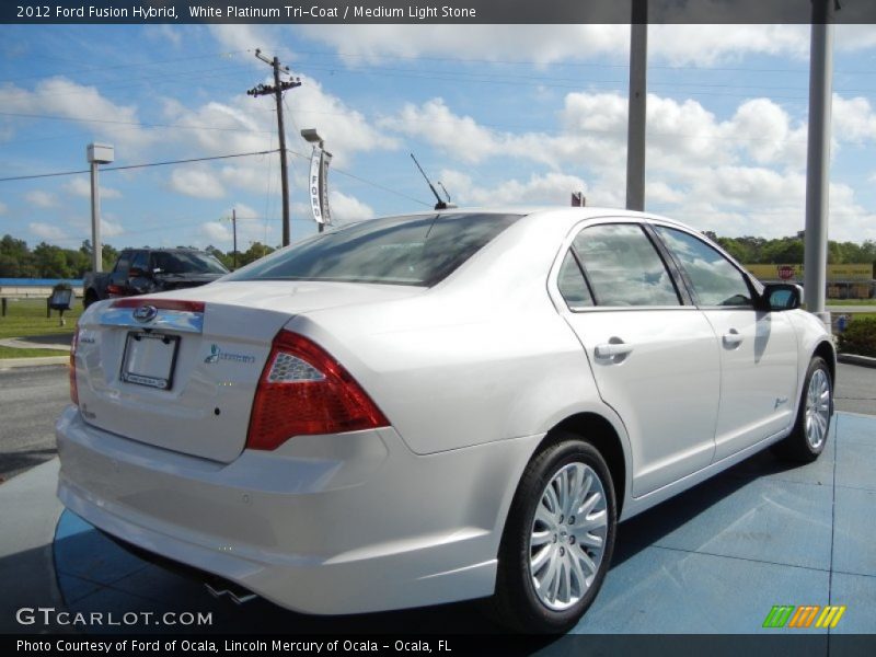 White Platinum Tri-Coat / Medium Light Stone 2012 Ford Fusion Hybrid