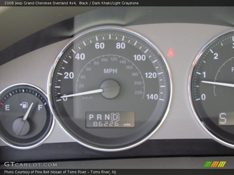Black / Dark Khaki/Light Graystone 2008 Jeep Grand Cherokee Overland 4x4
