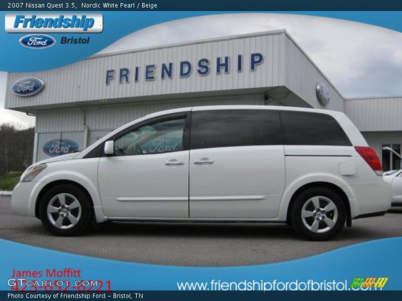 Nordic White Pearl / Beige 2007 Nissan Quest 3.5