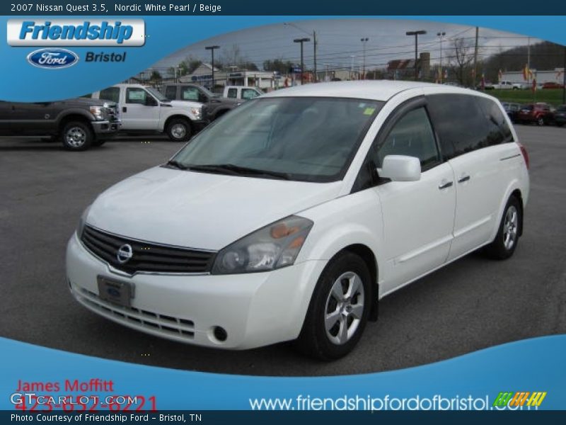 Nordic White Pearl / Beige 2007 Nissan Quest 3.5